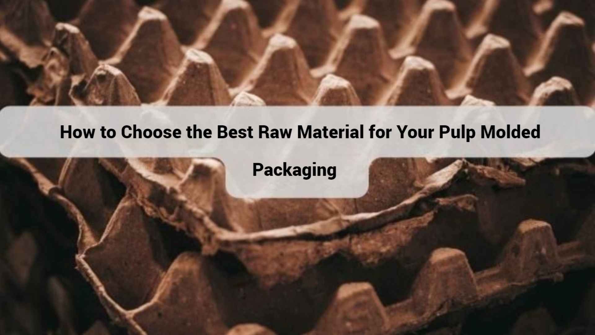 how to choose the best raw material for your pulp molded packaging