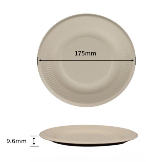 7 inch bagasse round lace plate