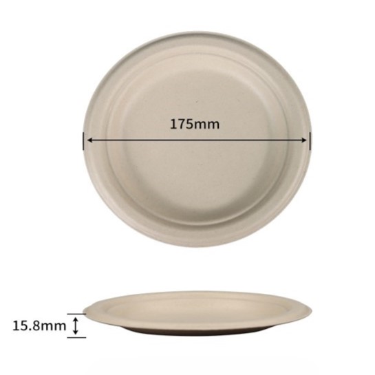7 inch bagasse round plate