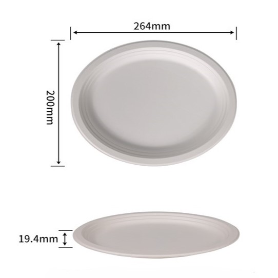 8 inch bagasse oval plates