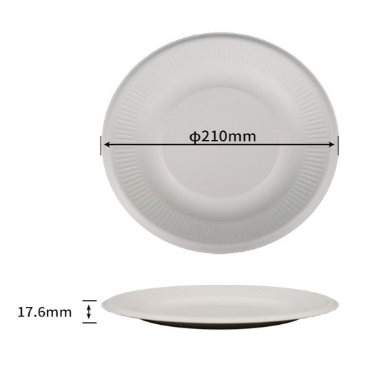 8 inch bagasse round lace plate