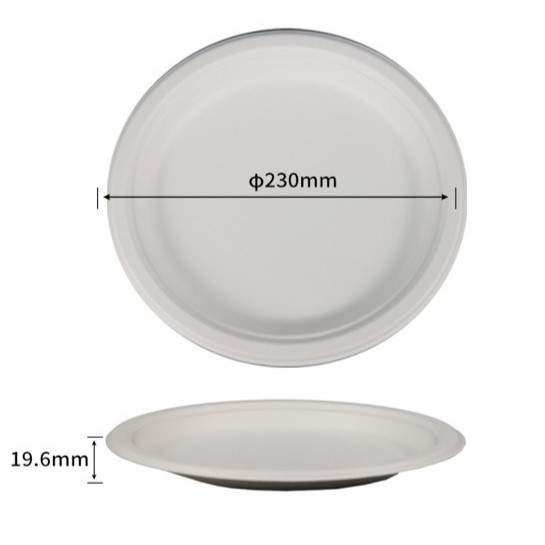 9 inch bagasse round plate