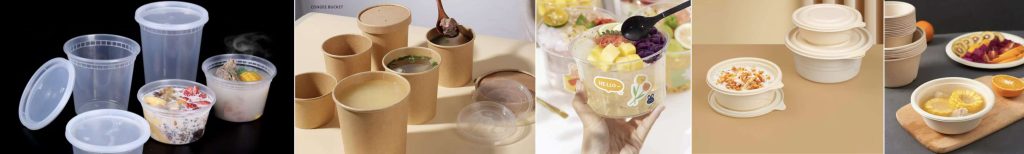 varios of disposable soup bowls