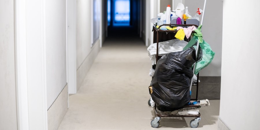 cleaners trolley with cleaning equipments hotel 493343 7907