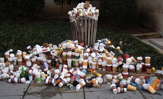 mountains of coffee cup waste