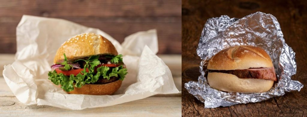 paper wraps vs foil lined wraps for buger