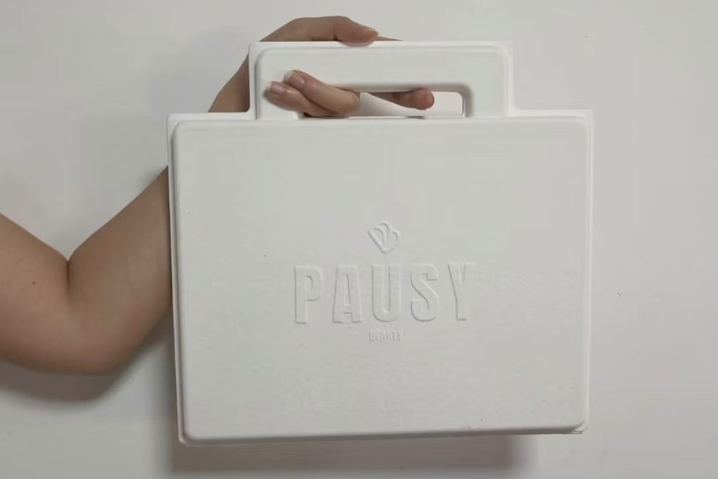 one piece, wet press with embossed logo