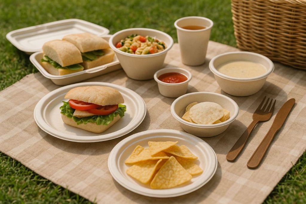 bagasse tableware for picnic
