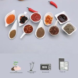 mini appetizer & tasting dishes | biodegradable finger food plates, sauce & dip cups
