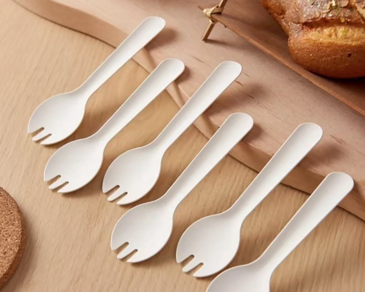 bagasse spork – biodegradable sugarcane sporks for catering & takeout