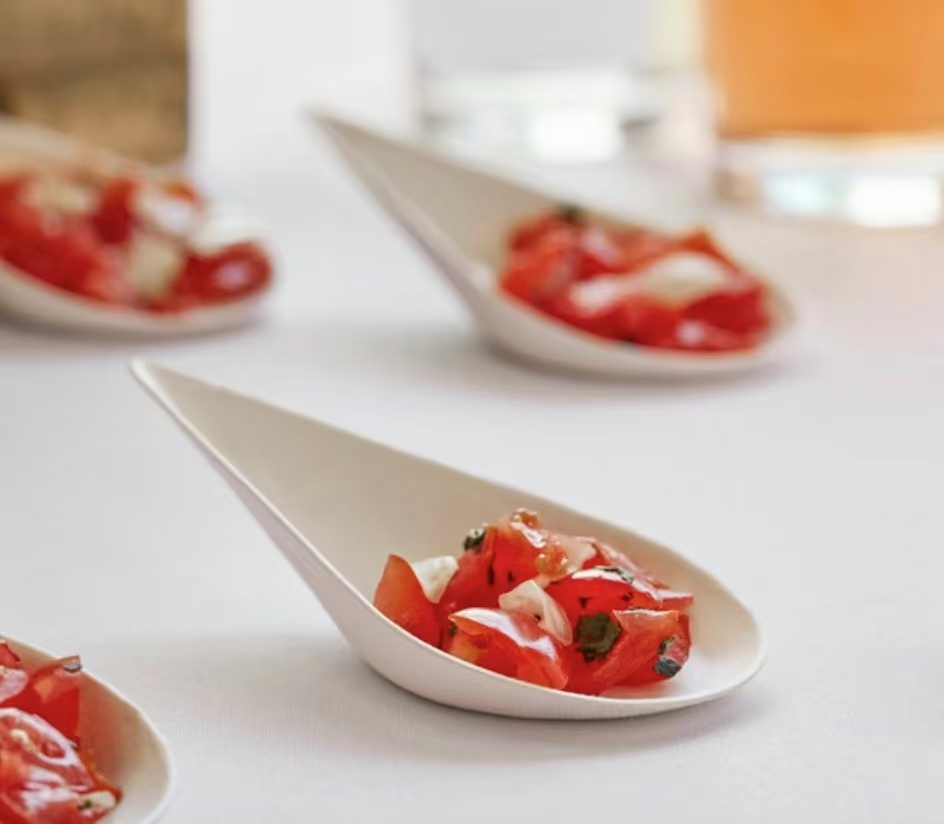 mini appetizer & tasting dishes | biodegradable finger food plates, sauce & dip cups