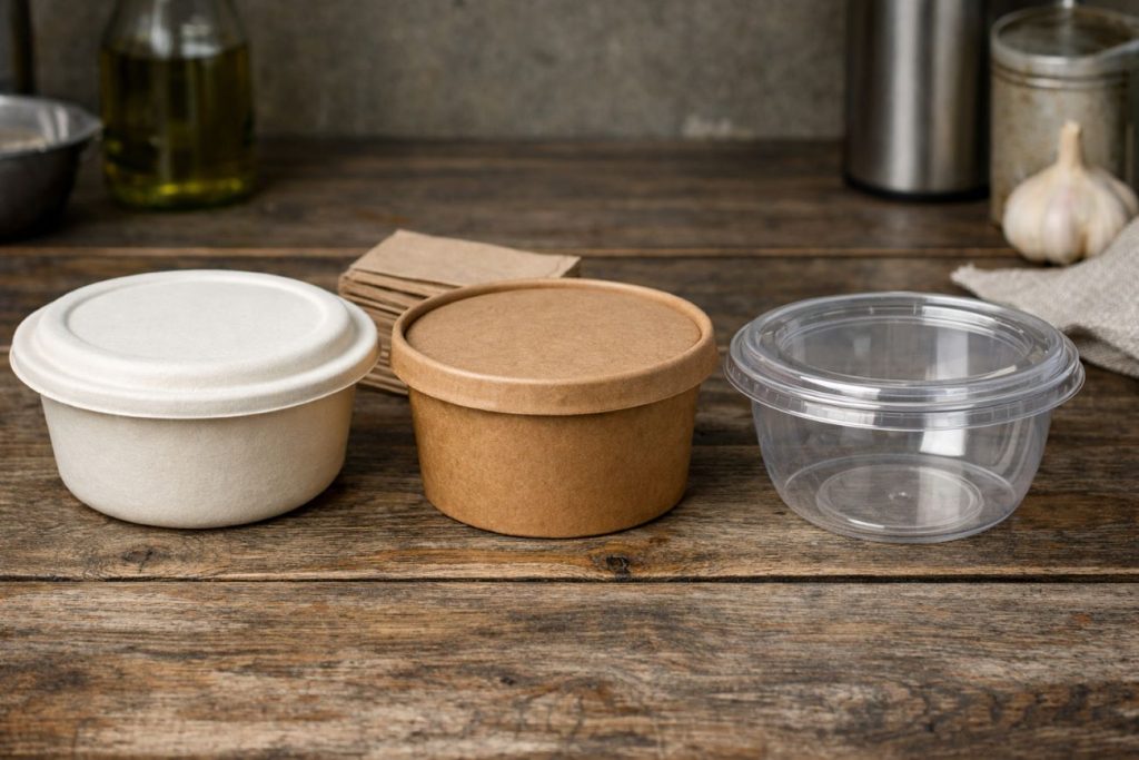 bagasse vs kraft vs pla bowl