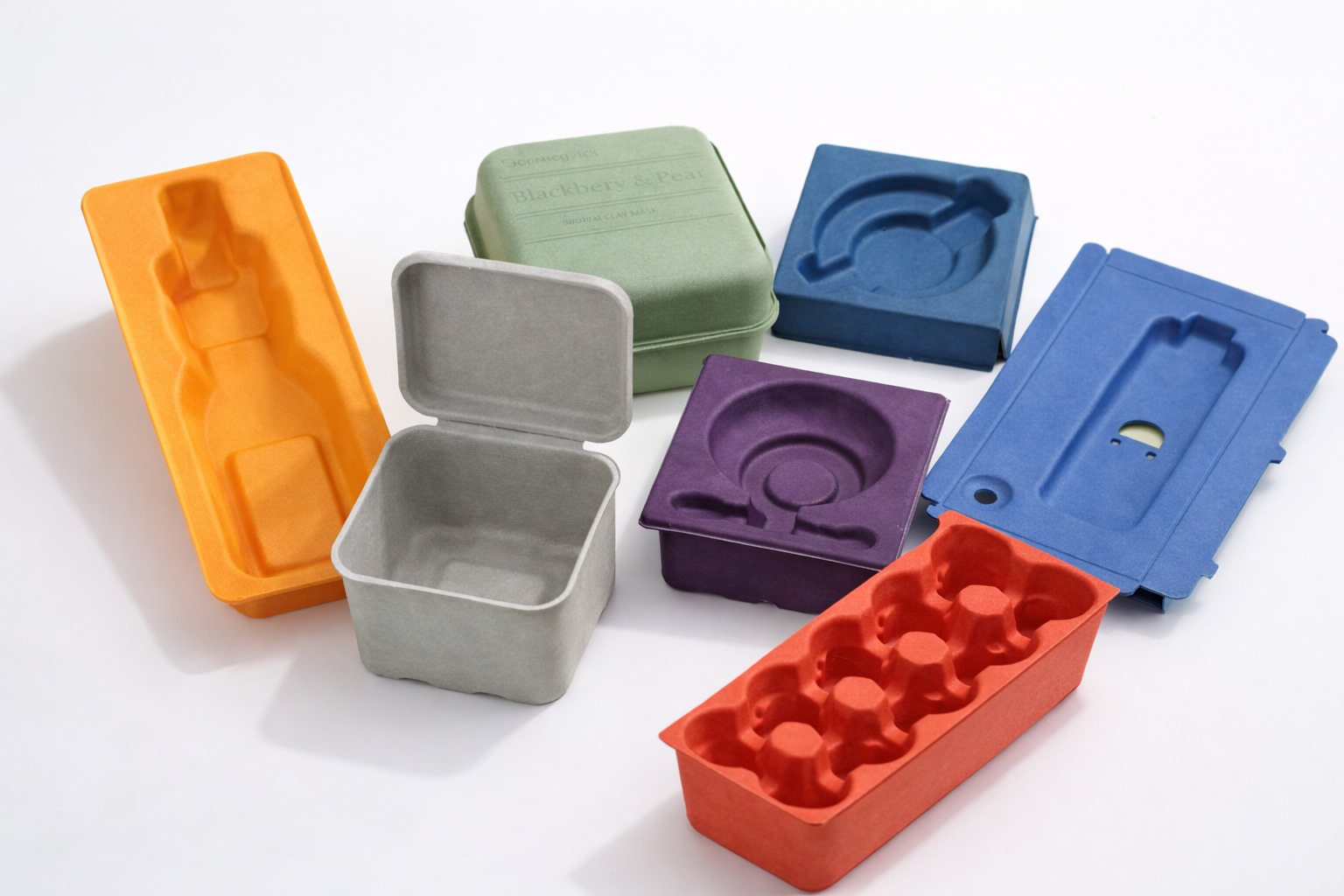 colored molded fiber packaging