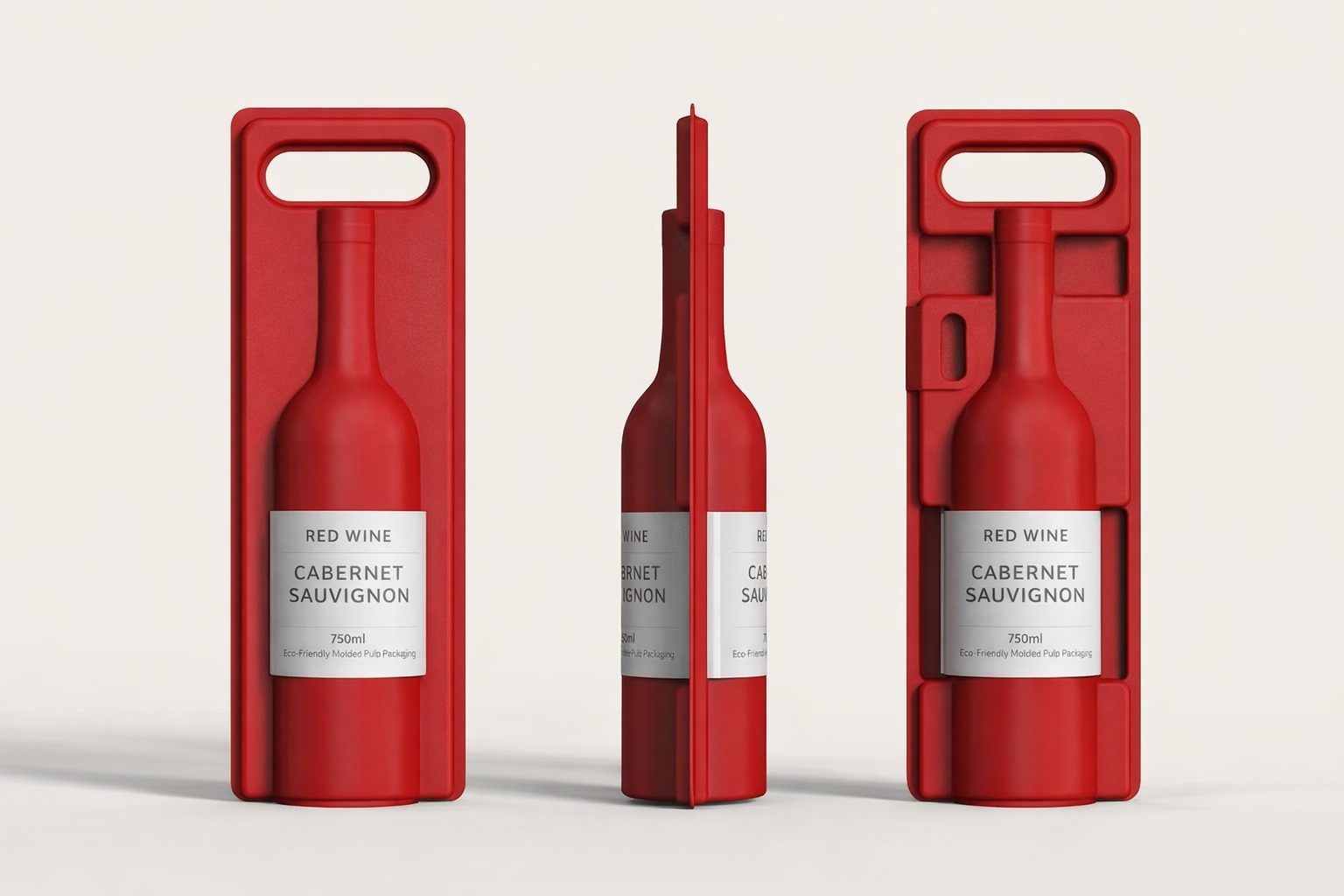 custom moldede pulp wine packaging