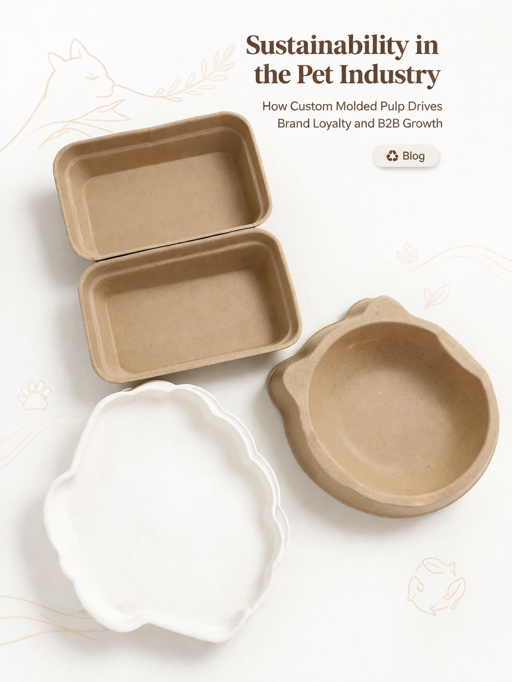 molded pulp cat dog bowls b2b.