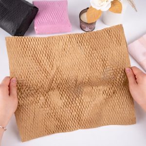 sustainable honeycomb paper wrap|paper rolls & sheets | 1.5x stretchable eco friendly packaging|3d cushioning alternative to plastic bubble wrap