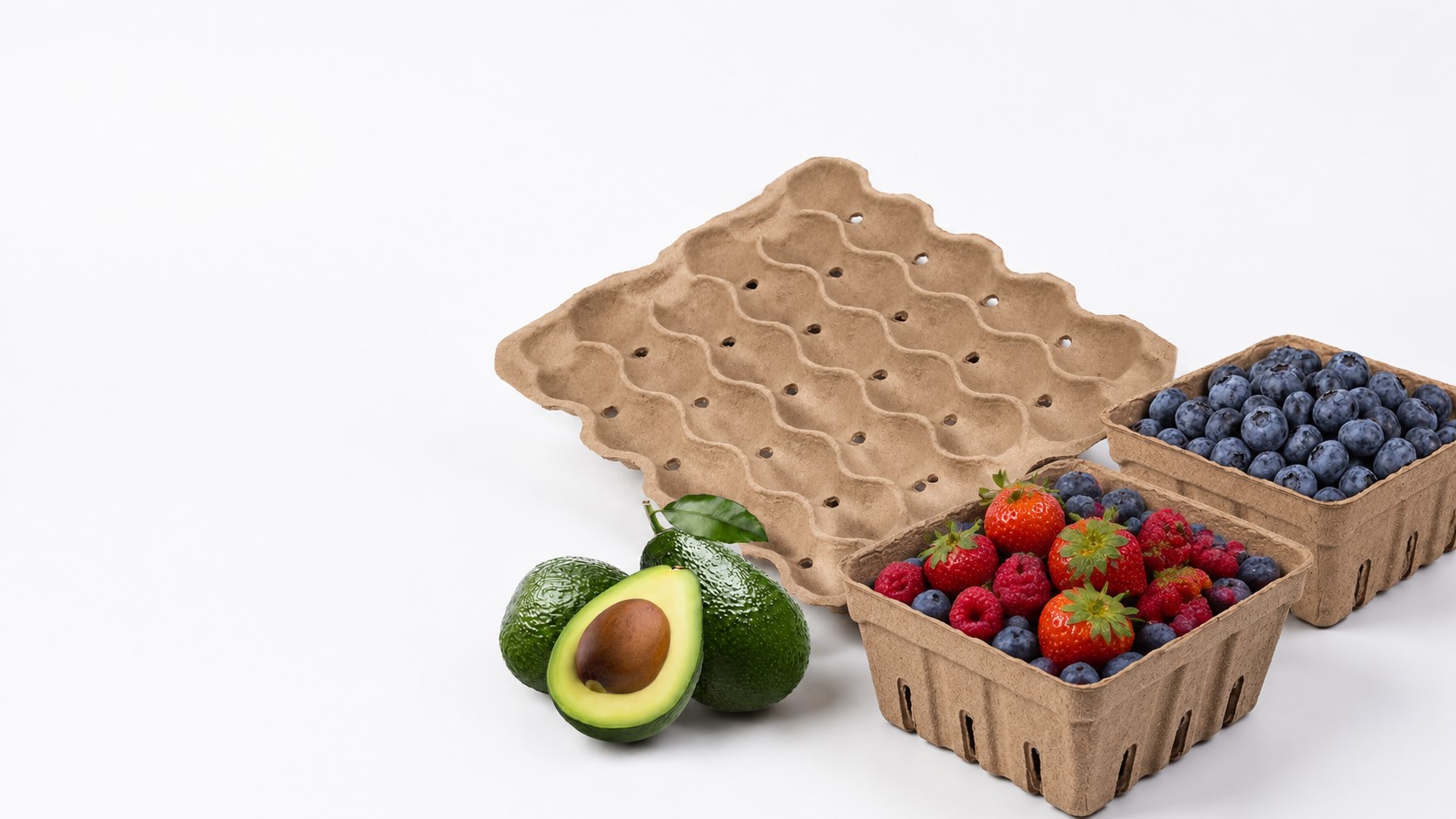pulp molded packaging for fruits and vegetables